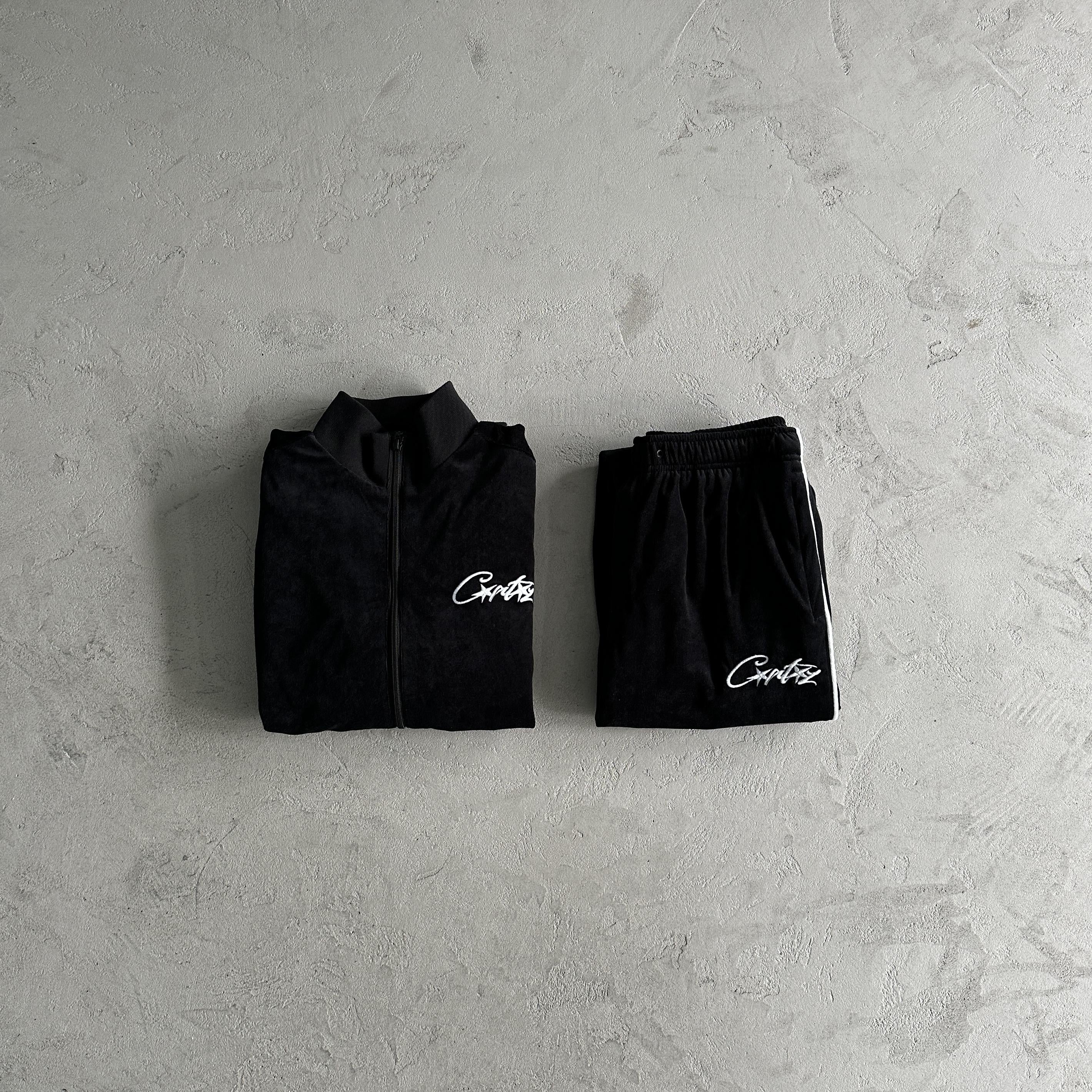 Corteiz Velvet Trackset Black