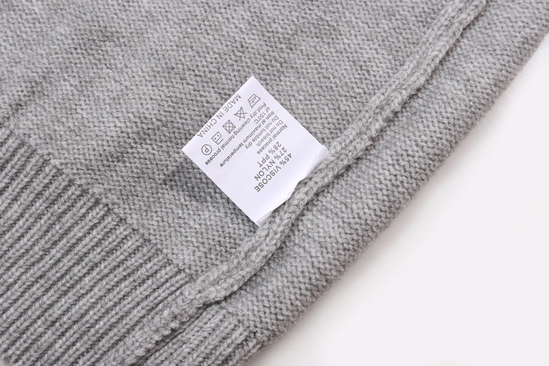 AMRI Grey Core Knitted Sweater Hoodie