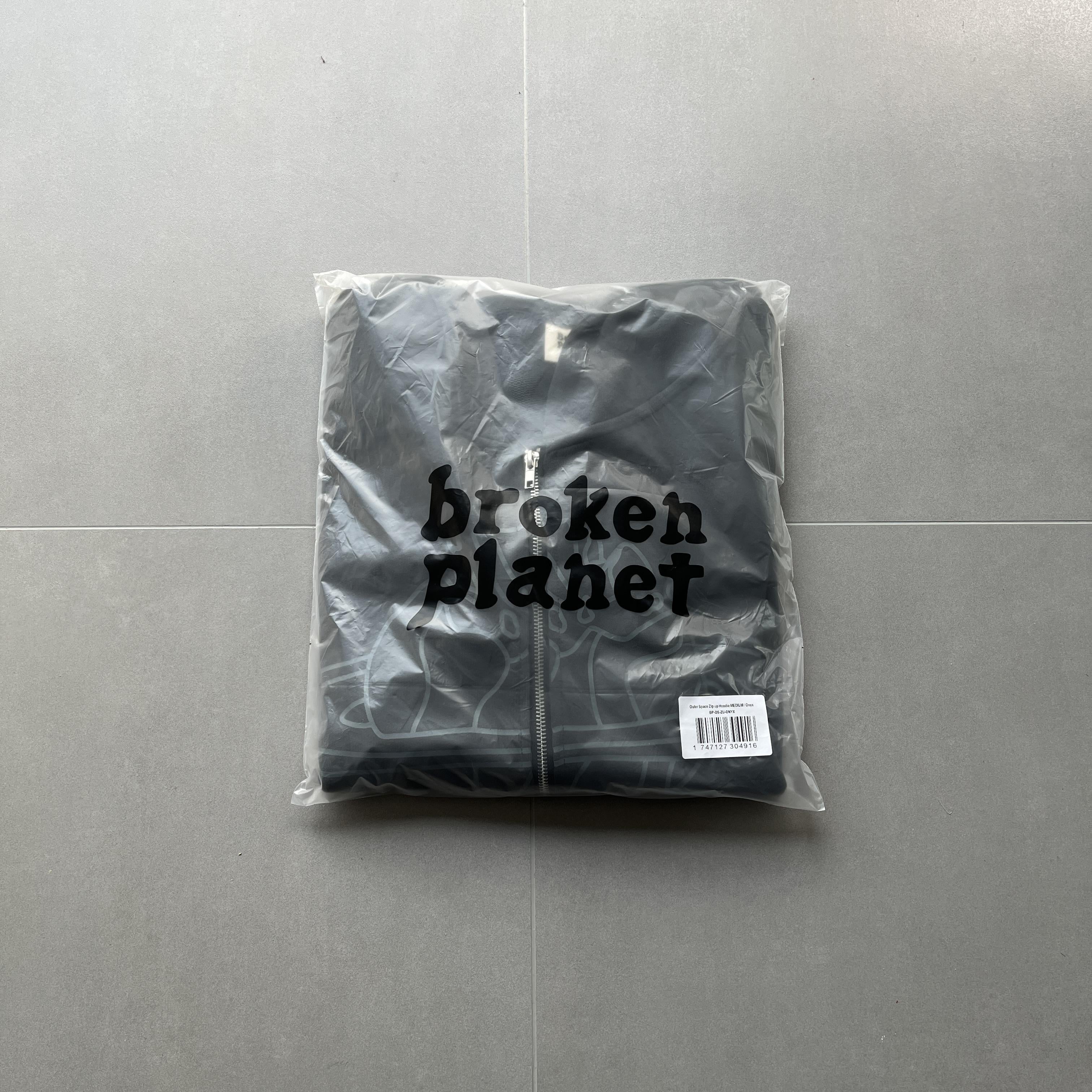 Broken P Planet Zip Up Hoodie Grey